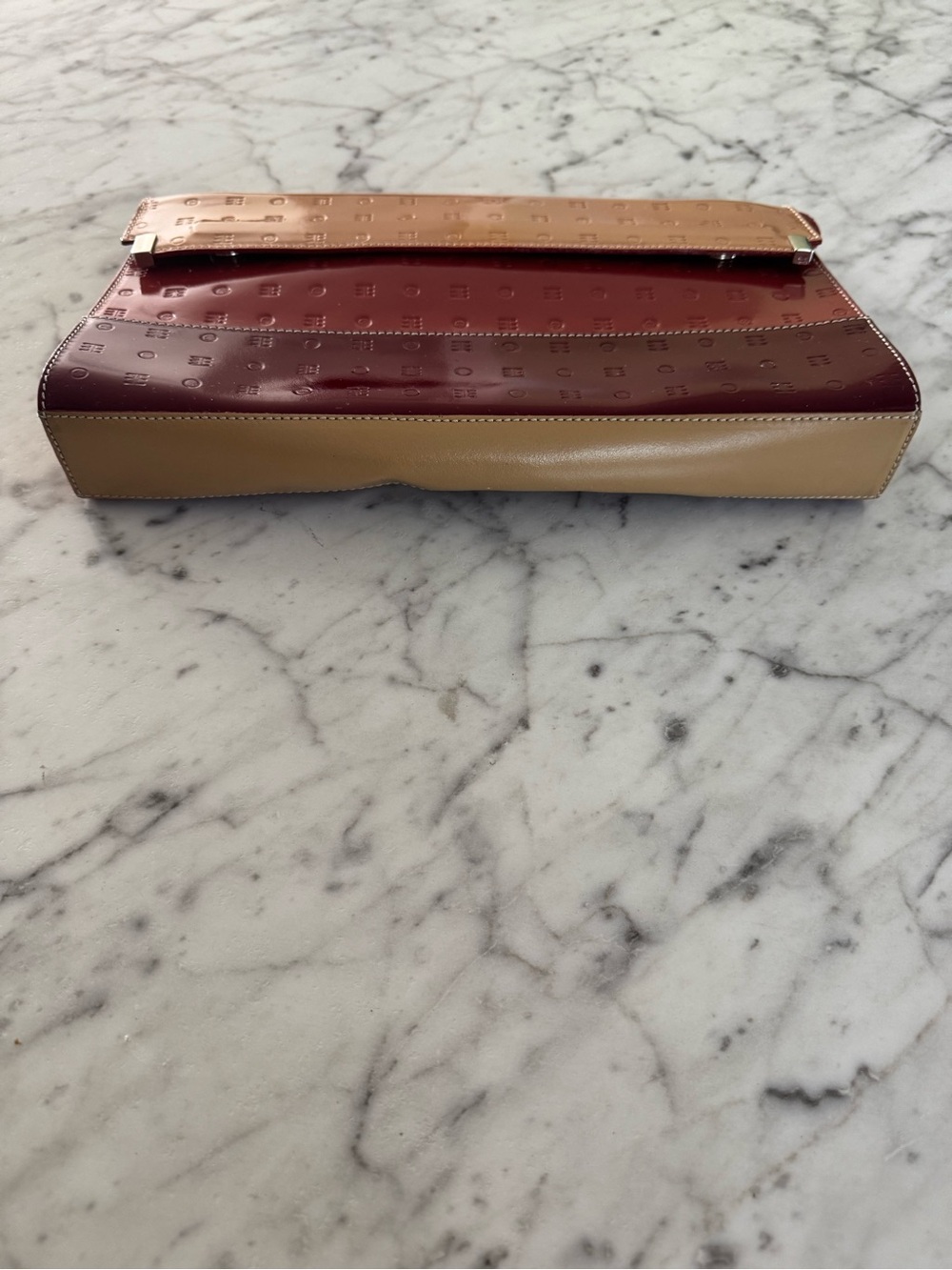 Arcadia Patent Leather Shoulder Bag in Tan, Red, Burgundy - Picture 4 of 10
